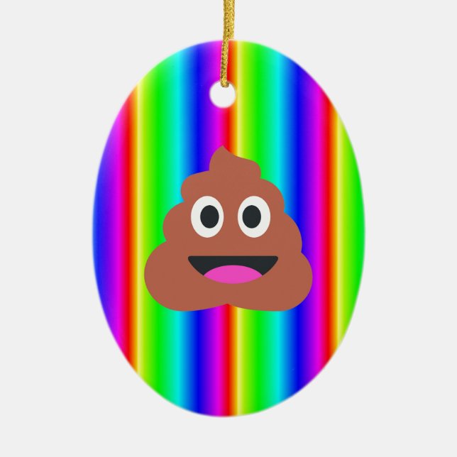 Ornamento De Cerâmica arco-íris emoji (Frente)