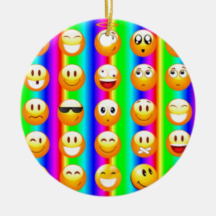 Ornamento De Cerâmica arco-íris emoji