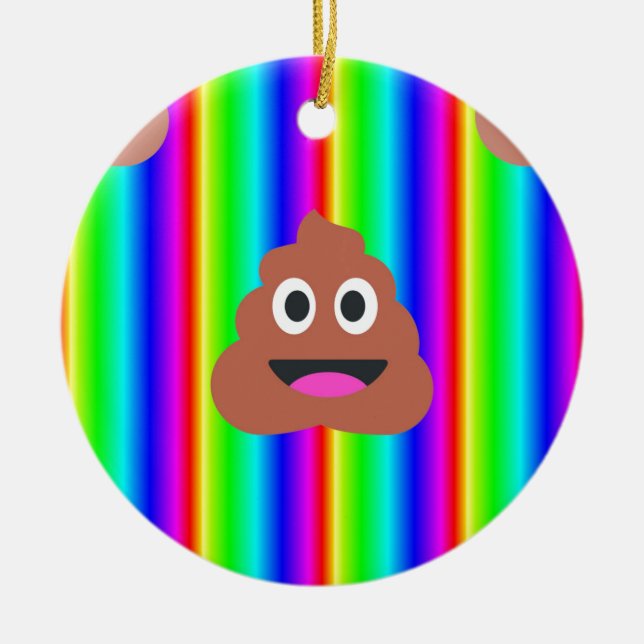 Ornamento De Cerâmica arco-íris emoji (Frente)