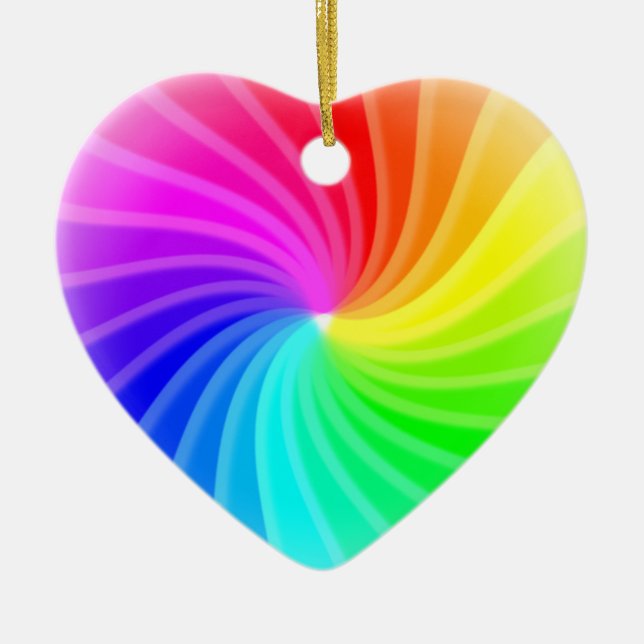 Ornamento De Cerâmica Arco-íris Twirl (Frente)