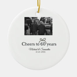 Ornamento De Cerâmica arco ouro aplaude casamento de 60 anos