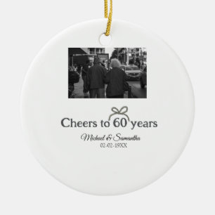 Ornamento De Cerâmica arco ouro aplaude casamento de 60 anos