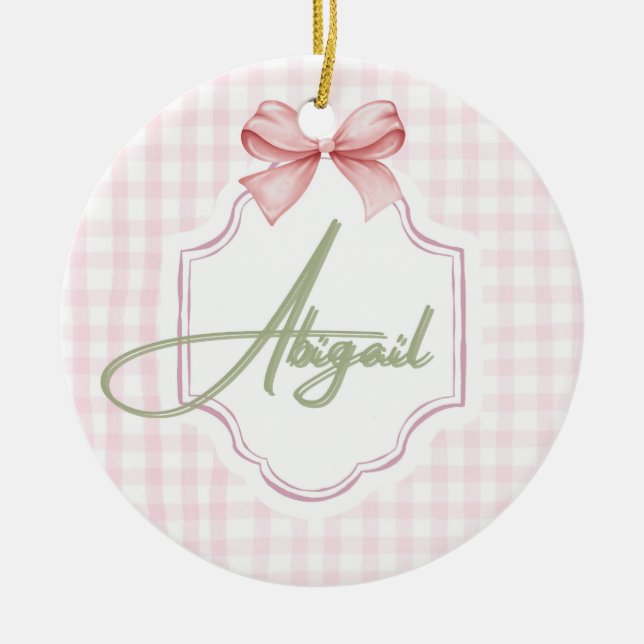 Ornamento De Cerâmica Arco Personalizado de Enfermeira Abigail Baby Girl (Frente)