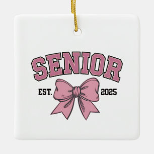 Ornamento De Cerâmica Arco Rosa Coquette Senior Turma de 2025