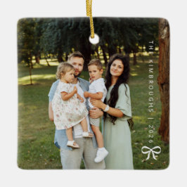 Ornamento De Cerâmica Arco Simples Personalizado com Foto de Natal da Fa