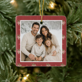 Ornamento De Cerâmica Arcos Vermelhos Rústicos de Natal