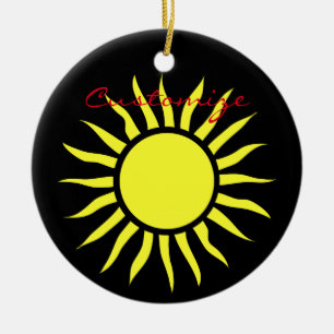 Ornamento De Cerâmica Ardência Sun Thunder_Cove