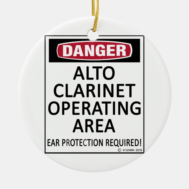 Ornamento De Cerâmica Área de Operação Alto Clarinet (Frente)
