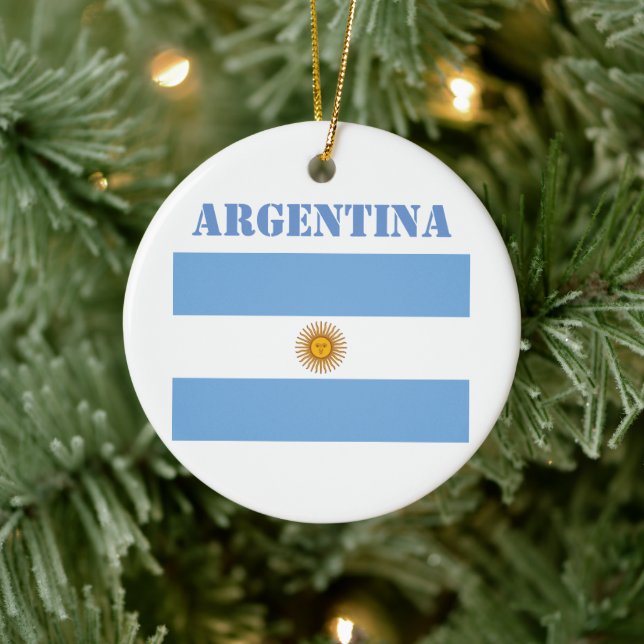 Ornamento De Cerâmica Argentina Flag Shobolas Futebol Argentino (Árvore)
