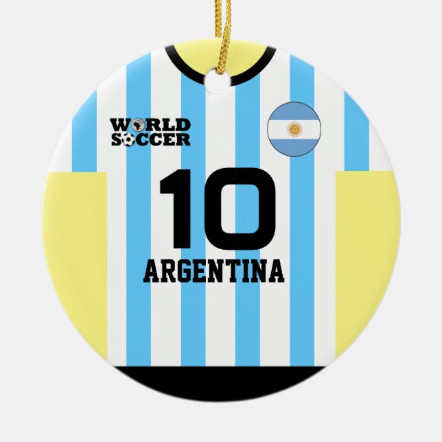Ornamento De Cerâmica Argentina World Soccer Jersey Ornament (Frente)