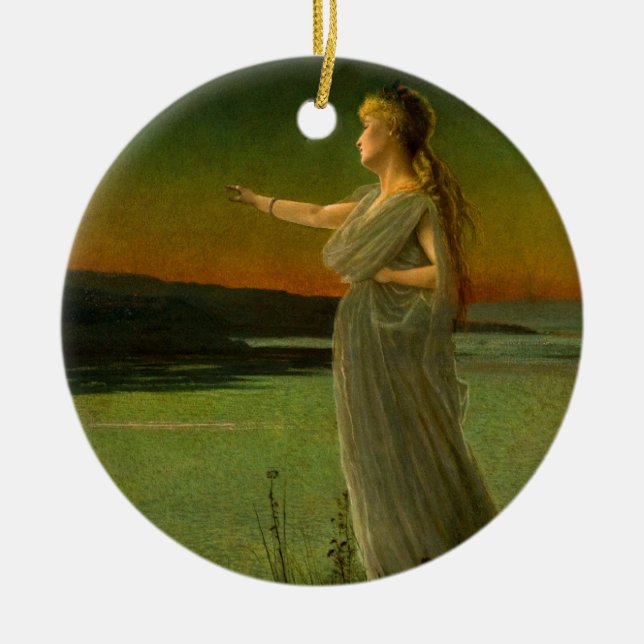 Ornamento De Cerâmica Ariadne em Naxos John Atkinson Grimshaw (Frente)