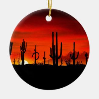 Ornamento De Cerâmica Arizona do deserto de Sonoran dos Saguaros do por