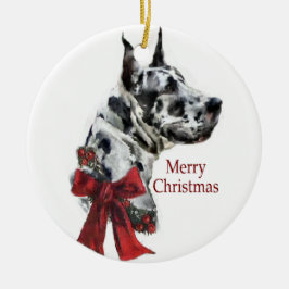 Ornamento De Cerâmica Arlequin Great Dane Christmas Gifts Ornament