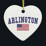 Ornamento De Cerâmica Arlington VA US Flag<br><div class="desc">Arlington VA US Flag  t shirts. Amazing design on shirts,  Women's Long sleeve T-Shirts,  Hooded Sweatshirts,  an among of other goods. Amazing gift idea.</div>