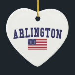 Ornamento De Cerâmica Arlington VA US Flag<br><div class="desc">Arlington VA US Flag  t shirts. Amazing design on shirts,  Women's Long sleeve T-Shirts,  Hooded Sweatshirts,  an among of other goods. Amazing gift idea.</div>