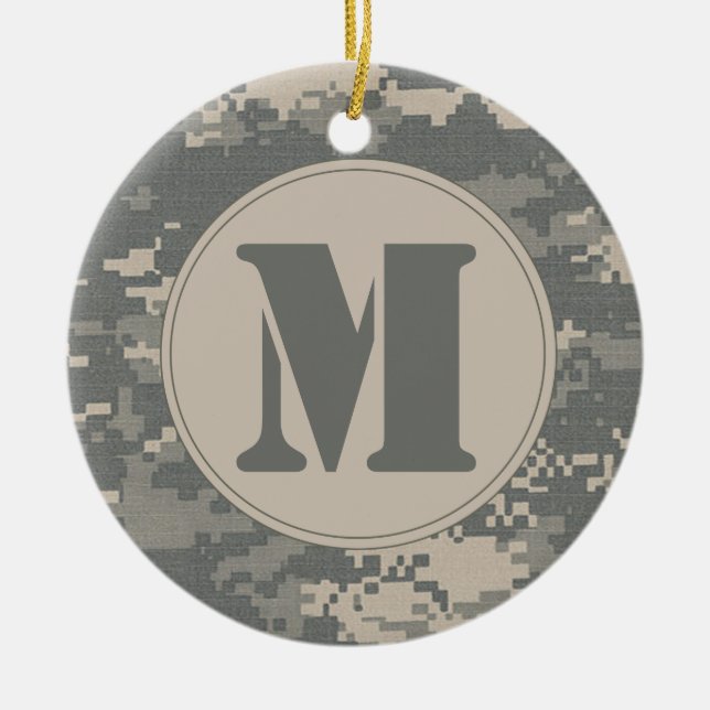 Ornamento De Cerâmica ARMY ACU Digital Camo Camouflage Ornament (Frente)