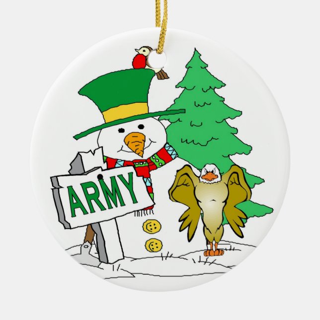 Ornamento De Cerâmica Army Snowman Christmas (Frente)