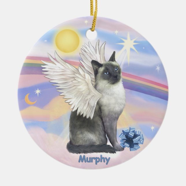 Ornamento De Cerâmica ARNAMENTO PERSONALIZADO "Murphy" (Ponto Azul Siamê (Frente)