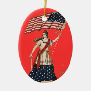 ORNAMENTO DE CERÂMICA ARNAMENTOS PATRIÓTICOS - ARTE AMERICANA - ESPECIAL