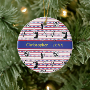 Ornamento De Cerâmica Arqueiro americano Silhouette Pattern Cerâmica Orn