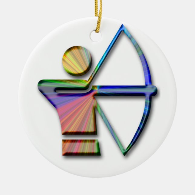 Ornamento De Cerâmica Arqueiro com arco e seta (Frente)