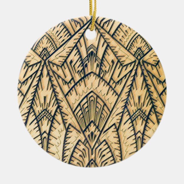 Ornamento De Cerâmica Arquiteto de Geo do art deco (Frente)