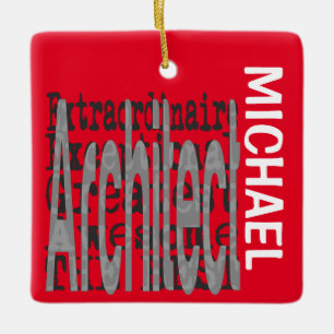 Ornamento De Cerâmica Arquiteto Extraordinário PERSONALIZADO