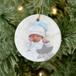 Ornamento De Cerâmica Arquivo Branco - Um Lado