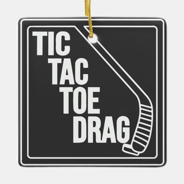 Ornamento De Cerâmica Arrasto de Toe de Hóquei (Frente)