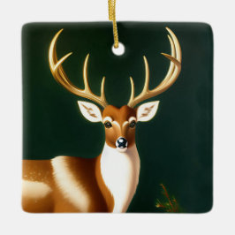 Ornamento De Cerâmica Art Deco Deer Ornament