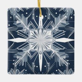 Ornamento De Cerâmica Art Deco Snowflake Ornament