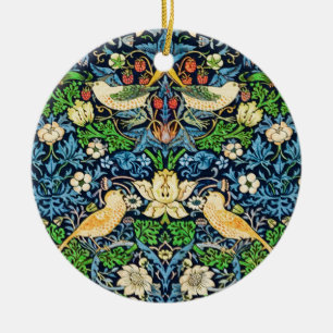 Ornamento De Cerâmica Art Nouveau Pássaro e Flor Padrão de Tapeçaria