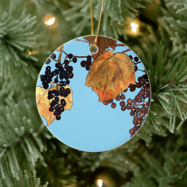 Ornamento De Cerâmica Art Nouveau Uvas Congeladas (Árvore)