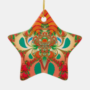 Ornamento De Cerâmica Arte Abstrata Coruja Vermelha