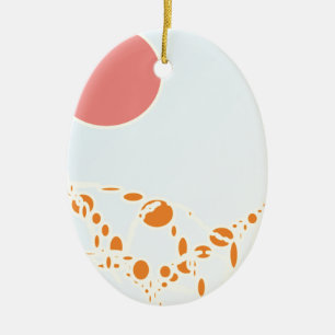 Ornamento De Cerâmica arte abstrata rosa e laranja 1276