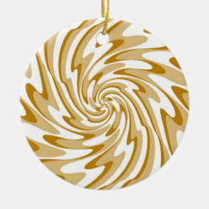 Ornamento De Cerâmica Arte Abstrato de ondas brancas e creme retrô