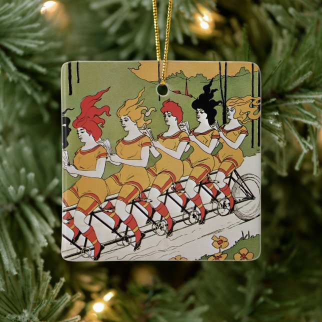 Ornamento De Cerâmica Arte Antiga Moderna, Bicicleta Tandem (Árvore)