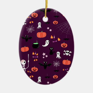 Ornamento De Cerâmica Arte Assustadoramente Fofa de Halloween