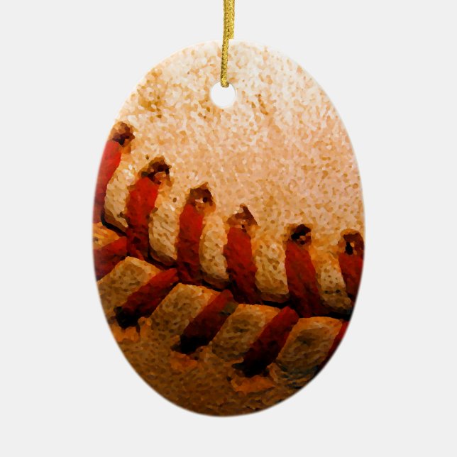 Ornamento De Cerâmica Arte Baseball (Frente)