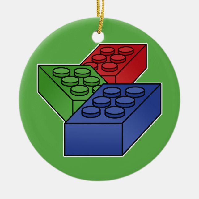 Ornamento De Cerâmica Arte - Blocos de Construção para Crianças (Frente)