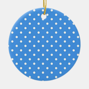 Ornamento De Cerâmica Arte Bolinhas Azul Pálida