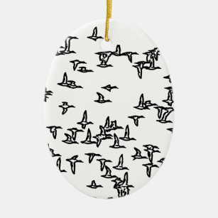 Ornamento De Cerâmica Arte da caça do pato dos patos em vôo -