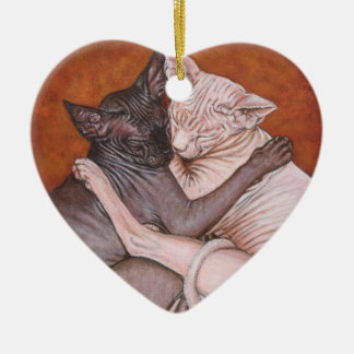 Ornamento De Cerâmica Arte da impressão do gato da esfinge de Sphynx do