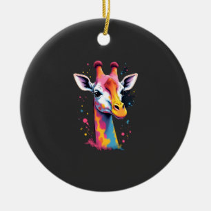 Ornamento De Cerâmica Arte de animal africano A girafa colorida para div