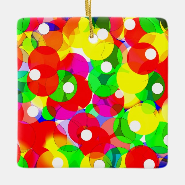 Ornamento De Cerâmica Arte de bolhas de diversão festiva (Frente)