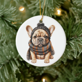 Ornamento De Cerâmica Arte de Cão-Cão Personalizado em Francês