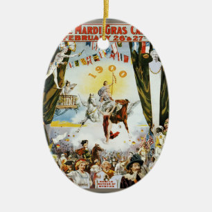Ornamento De Cerâmica Arte de Cartaz do Carnaval de Mardi Gras Móvel Vin