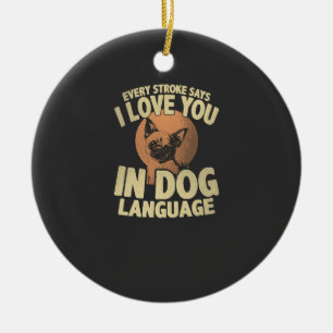 Ornamento De Cerâmica Arte de Citação de Cachorro Amor Impressão de Pata