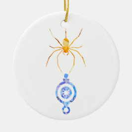 Ornamento De Cerâmica Arte de colagem SPIDER com XMAS ORNAMENT