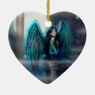 Ornamento De Cerâmica Arte de Fantasia do Anjo Guia Espiritual por Molly